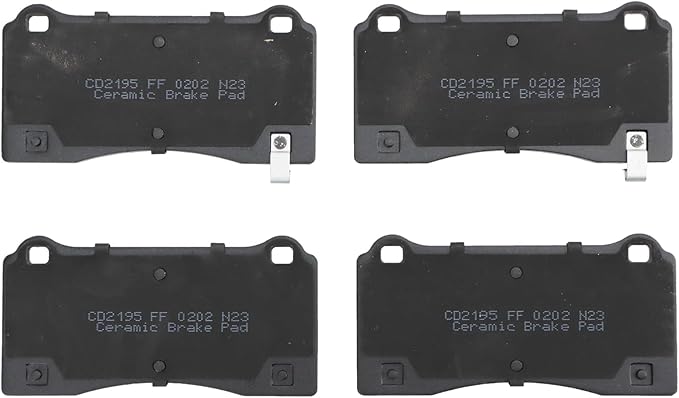 TRQ Front Ceramic Brake Pad Set Includes Contact Point Grease Compatible with 2022 Tesla Model 3 Long Range with 320mm Rotors no Performance Brakes 2022 3 Base with 320mm Rotors no Performance Brakes