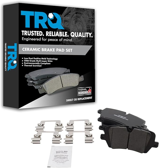 TRQ Rear Brake Pads Ceramic Compatible with 2017-2023 Land Rover Discovery 2013-2022 Range Rover 2014-2022 Range Rover Sport