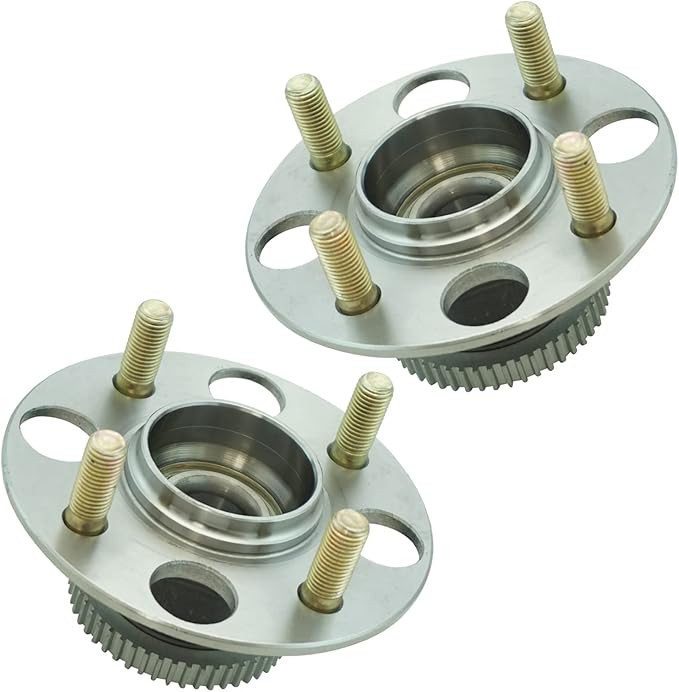 TRQ 2 Piece Rear Wheel Bearing & Hub Assembly Set Compatible with 2000-2006 Honda Insight