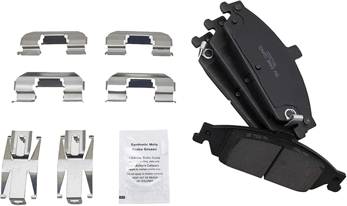 TRQ Front Brake Pads Ceramic Compatible with 2004-2005 Chevrolet Classic 1997-2003 Malibu 1999-2004 Oldsmobile Alero 1997-1999 Cutlass 1999-2005 Pontiac Grand Am