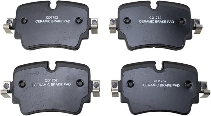 TRQ Rear Ceramic Brake Pad Set Includes Contact Point Grease Compatible with 2018-21 Jaguar F-Type L4 2.0L 2014-17 F-Type Base Model 2018-19 XJ V6 3.0L
