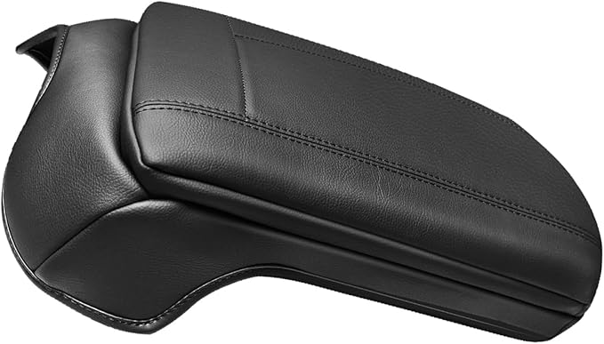 Muslogy Center Console Armrest Cover Fit for Ford F250 F350 F450 2011-2016 Super Duty Accessories, Comfort Armrest Pad Console Lid Cushion Vegan Leather 1-Inch Extra Thick(Bucket Seat ONLY)