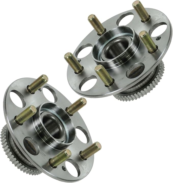 TRQ Rear Left and Right Wheel Bearing and Hub Assembly Set 2 Piece Compatible with 1998-2002 Honda Accord V6 3.0L with Rear Disc Brakes 2004-2005 Civic SI 1999-2003 Acura TL 2002-2006 RSX