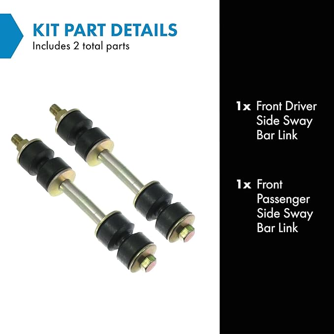 TRQ Front Sway Bar Link Kit Pair Set for GMC Buick Chevy Olds Pontiac Pickup Truck