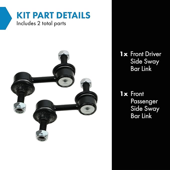 TRQ Front Driver and Passenger Side Sway Bar Link Set 2 Piece Compatible with 2003-2013 Subaru Forester 2002-2016 Impreza 2005-2009 Legacy 2005-2009 Outback