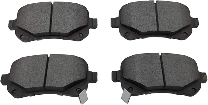 TRQ Rear Brake Pads Ceramic Hardware Wear Sensor Compatible with 2008-2011 Chrysler Town Country 2008-2011 Dodge Grand Caravan 2009-2012 Journey 2009-2012 Volkswagen Routan