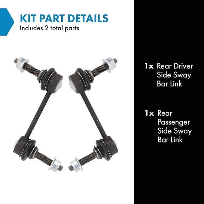TRQ Rear Driver and Passenger Side Sway Bar Link Set 2 Piece Compatible with 2005-2009 Land Rover LR3 2010-2016 LR4 2006-2013 Range Rover Sport