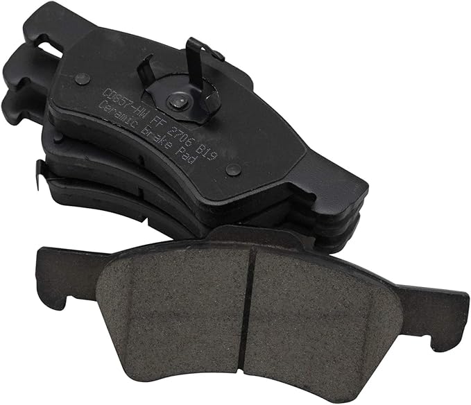 TRQ Front Brake Pads Ceramic Hardware Compatible with 2001-2007 Chrysler Town Country 2001-2007 Caravan 2001-2007 Grand Caravan