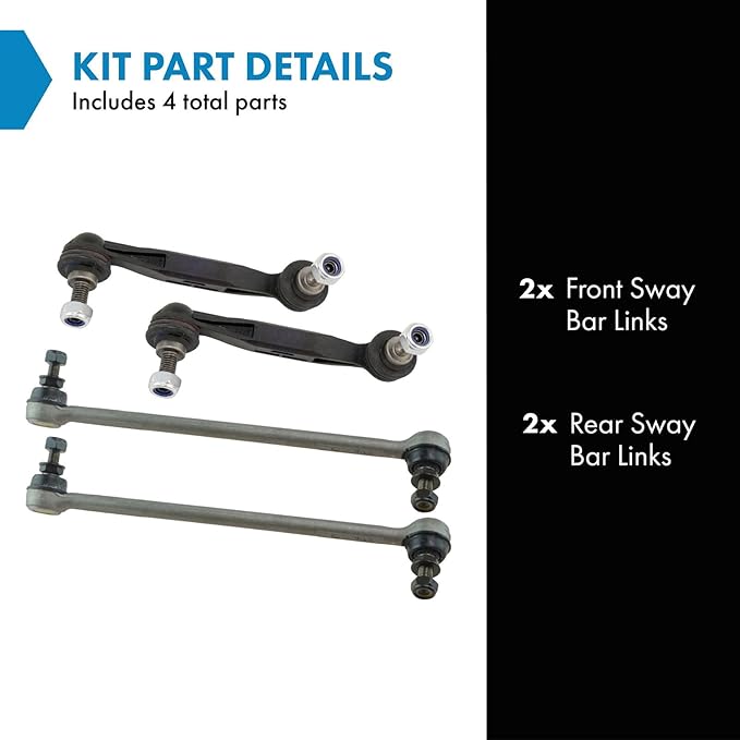 TRQ Front & Rear Sway Bar Stabilizer Link Set Compatible with 2012-2013 BMW 328i 2013-2015 X1