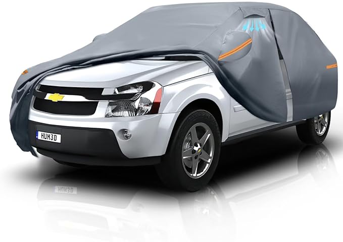 Waterproof Chevrolet Chevy Equinox(2005-2026) Car Cover with Breathable Vents, [2026 Upgrade] Premium Covers with Cotton Liner and Zipper Door, Sun Rain Snow Dust Uv Protection.(Gift with Towel)