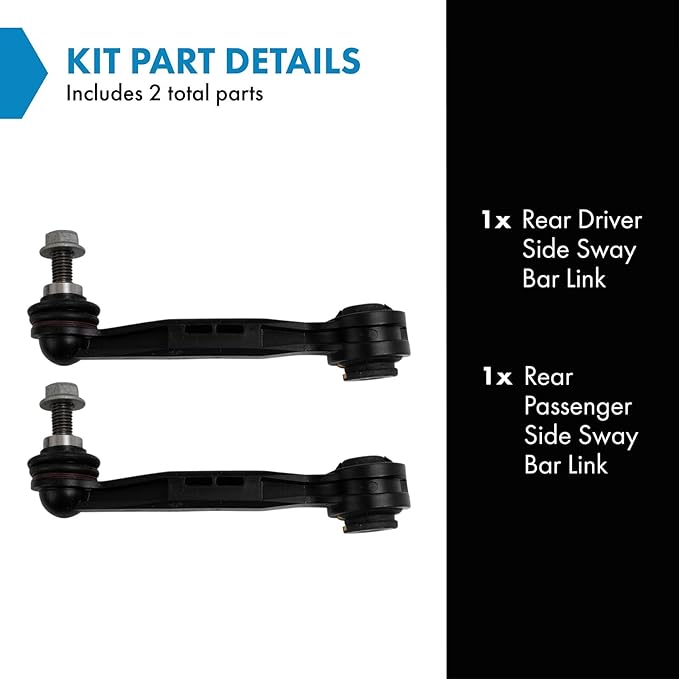 TRQ Rear Driver and Passenger Side Sway Bar Link Set 2 Piece Compatible with 2011-17 BMW X3 2015-18 X4