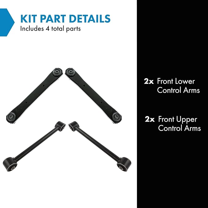 TRQ Front Upper & Lower Control Arm Set Compatible with 2006-2008 Dodge Ram 1500 2003-2009 Ram 2500 Ram 3500