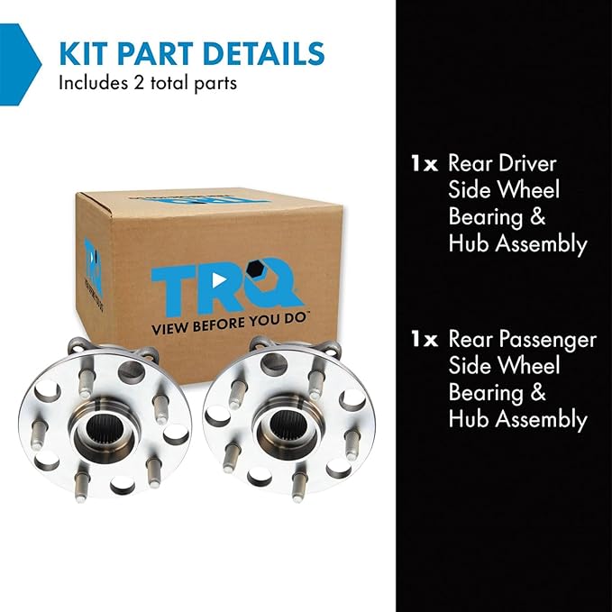 TRQ Rear Left and Right Wheel Bearing and Hub Assembly Set 2 Piece Compatible with 13-20 Lexus GS350 16-20 IS300 16-20 IS350 16-17 GS200t 18-19 GS300 16-17 IS200t 14-15 IS250 F Sport 15-22 RC350