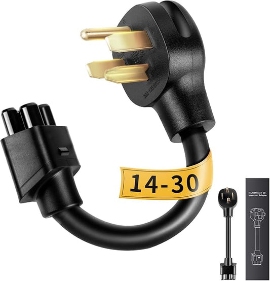 NEMA 14-30 Adapter for Tesla Gen 2 Mobile Connector, 240V 24A Dryer Outlet Charger Adapter, Heavy-Duty Level 2 EV Charging for Tesla Model 3, S, X, Y - Safe and Durable (14-30P)