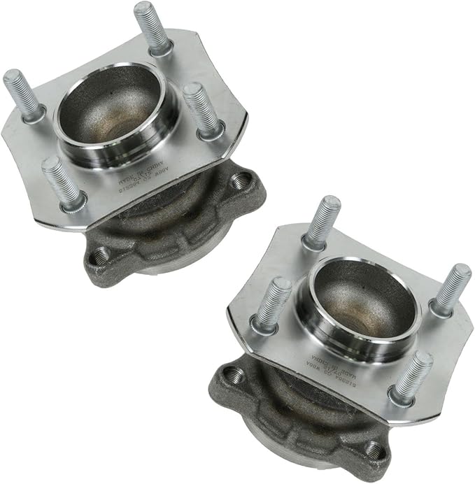 TRQ 2 Piece Rear Wheel Bearing & Hub Assembly Set Compatible with 2007-2012 Nissan Sentra