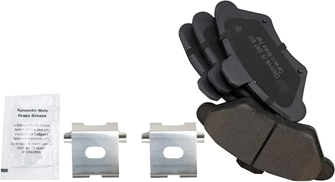 TRQ Front Brake Pads Ceramic Hardware Compatible with 1994-1998 Ford Mustang 1993-1997 Thunderbird 1993-1997 Mercury Cougar