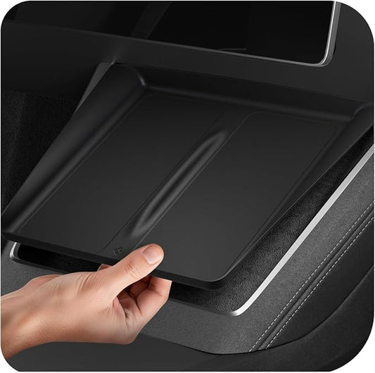 Spigen Ultra-Thin Wireless Charging Pad [Unobstructed Charging] Protective Silicone Mat Cover Accessories for 2025-2026 Tesla Model Y Juniper Premium/Performance - Black