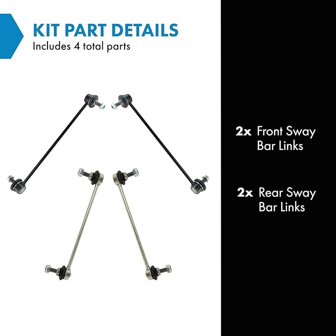 TRQ Front and Rear Sway Bar Link Set 4 Piece Compatible with 2002-2006 Mini Cooper