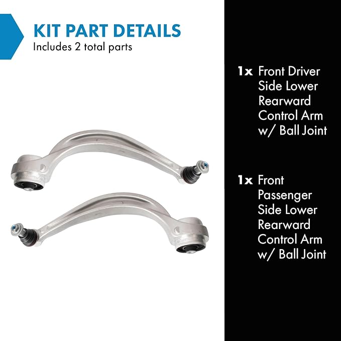 TRQ Front Left and Right Lower Control Arm with Ball Joint Set 2 Piece Compatible with 2017-2023 Audi Q7 2019-2021 e-tron Quattro 2020-2021 e-tron Sportback 2019-2023 Q8 2020-2023 SQ7 SQ8