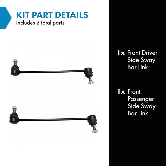 TRQ Front Sway Bar Stabilizer Link Set Compatible with 2011-2014 Chrysler 200 2007-2010 Sebring 2008-2014 Dodge Avenger