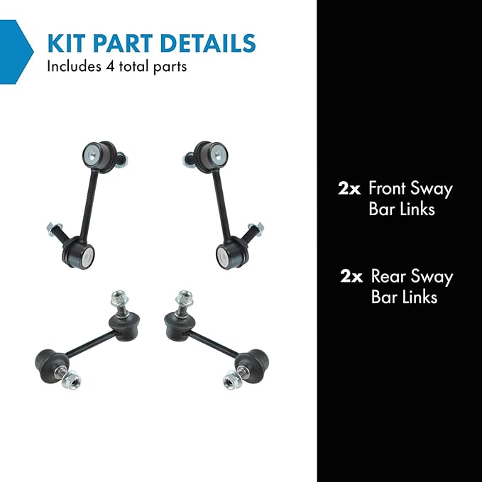 TRQ Front & Rear Sway Bar Stabilizer Link Set Compatible with 2007-2012 Mazda CX-7