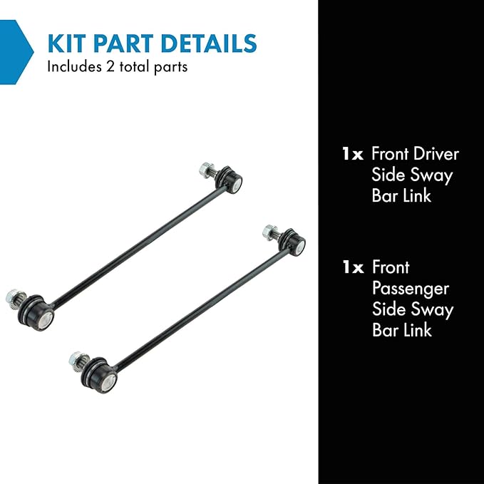 TRQ Front Driver and Passenger Side Sway Bar Link Set 2 Piece Compatible with 2007-18 Toyota Yaris 2012-19 Prius C 2008-14 Scion xD
