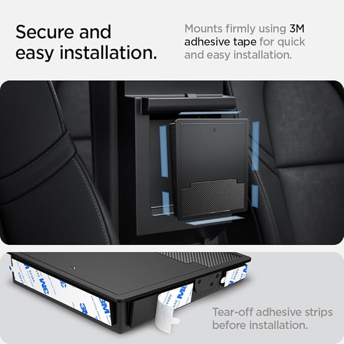 Spigen One-Tap Hidden Storage Box for Tesla Model Y (2020-2024) & Model 3 (2017-2023) [Not for Model Y Juniper (2025/26) and Model 3 Highland (2024/25)]