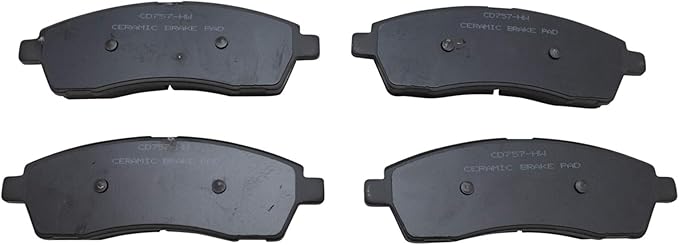 TRQ Rear Brake Pads Ceramic Hardware Compatible with 2000-2005 Ford Excursion 1999-2004 F-250 Super Duty 1999-2004 F-350 Super Duty
