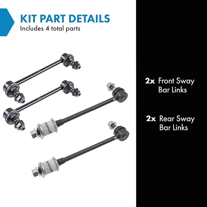 TRQ Front & Rear Sway Bar Stabilizer Link Set Compatible with 1997-2003 INFINITI QX4 1996-2004 Nissan Pathfinder