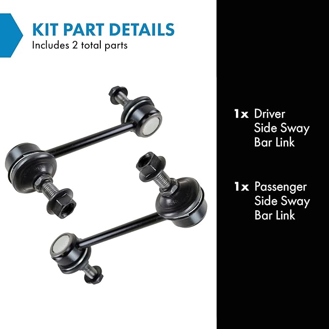 TRQ Sway Bar End Links Kit Pair Set for Audi Cadillac Chrysler Dodge Mitsubishi