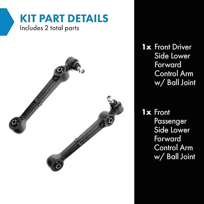 TRQ Front Lower Control Arm with Ball Joint Set Compatible with 1995-2000 Chrysler Sebring Dodge Avenger 1995-1998 Eagle Talon 1995-1999 Mitsubishi Eclipse 1994-1998 Galant