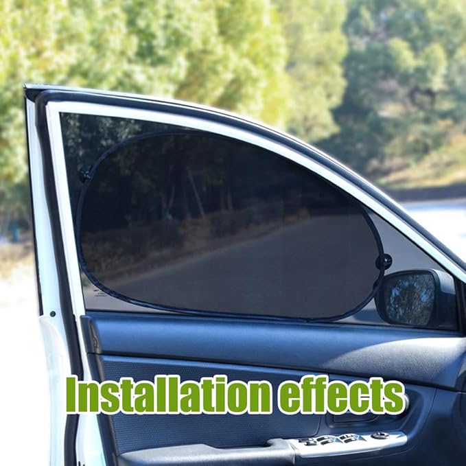 2PCS Car Window Shade, 25"×15" Side Window Sun Shade Blocker with Suction Cups, Mesh Car Window Screen Provide Glare and UV Rays Protection for Baby for Most Models (Oblique Sunshade)