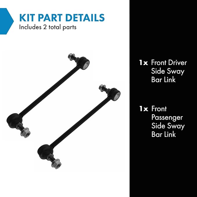 TRQ Front Driver and Passenger Side Sway Bar Link Set 2 Piece Compatible with 01-19 Toyota Highlander 02-06 Camry 05-12 Avalon 09-15 Venza 04-08 Solara 02-03 Lexus ES300 04-06 ES330 04-06 RX330