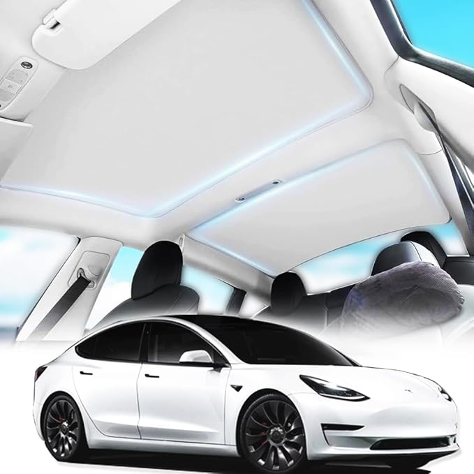 New Roof Sunshade Static Cling Electrostatic Adhesion Sunshade for Glass Roof Heat Insulation Compatible with Tesla Model 3