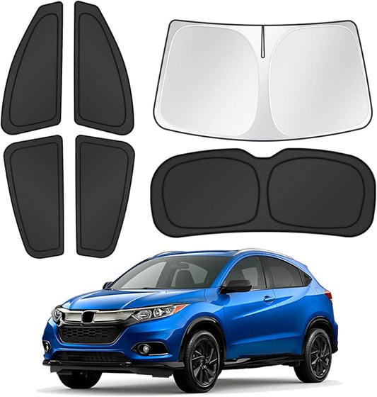 Window Shades for Honda HRV 2016-2022 HR-V Accessories Windshield Sun Shade Side Rear Window Cover Sunshade Sun Visor Shield Privacy Protection for Camping Keep Vehicle Cool Black 6PCS