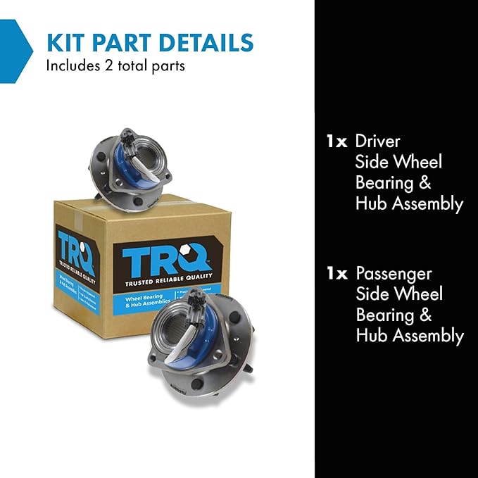 TRQ 2 Piece Front Wheel Bearing & Hub Assembly Set Compatible with 2006-2007 Buick Terraza 2006-2008 Chevrolet Uplander 2006 Pontiac Montana Saturn Relay