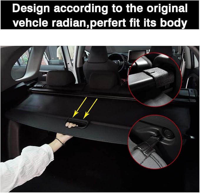 Powerty Cargo Cover for 2017 2018 2019 Cadillac XT5, Trunk Cover Retractable Trunk Shielding Shade XT5 Accessories Cargo Luggage Cover No Gap