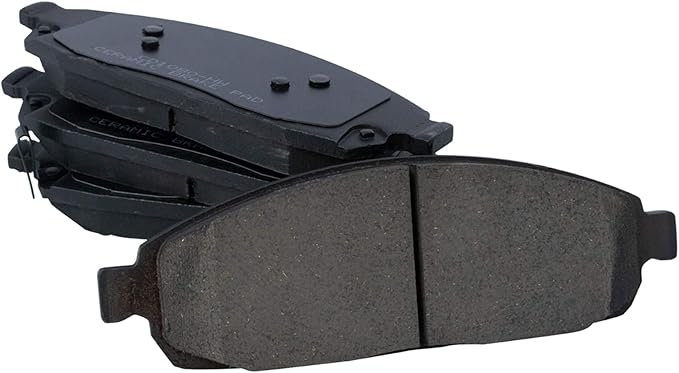 TRQ Front Brake Pads Ceramic Hardware Wear Sensor Compatible with 2006-2010 Jeep Commander 2005-2010 Grand Cherokee
