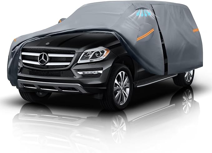 Large SUV Car Cover for Mercedes-Benz GLS-Class (2015-2025) 100% Waterproof All Weather, Heavy Duty Outdoor Full Exterior Covers Rain Sun Wind UV Protection.