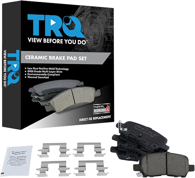 TRQ Rear Brake Pads Ceramic Compatible with 2005-2009 Buick LaCrosse 2011-2013 Chevrolet Impala 2014-2016 Impala Limited 2004-2008 Pontiac Grand Prix