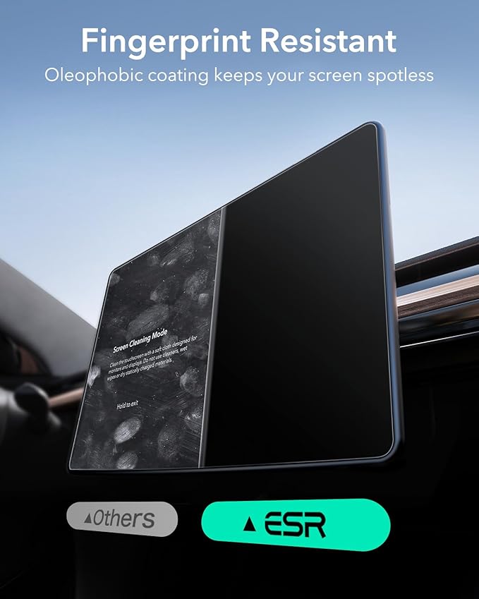 ESR Tempered Glass Screen Protector for Tesla Model Y (2025-2020), Tesla Model 3 (2023-2017), 15'' Touchscreen Protector, 9H Glass Matte Film Accessories with Alignment Kit, Anti Glare, Bubble Free