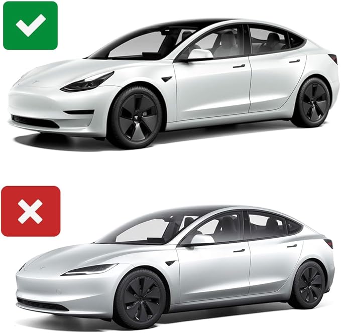 VION Tesla 2023-2021 Model 3 Roof Sunshades - Precision Fit, No Sagging, Full Blackout (Only Compatible with The 2023-2021 Model 3 Made in The US Factories)