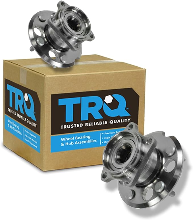 TRQ Rear Left and Right Wheel Bearing and Hub Assembly Set 2 Piece Compatible with 2001-2005 Toyota RAV4 All Wheel Drive
