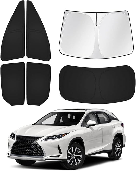 Sunshades for 2016-2022 Lexus RX Accessories Windshield Sun Shade Side Rear Window Shade Cover Sun Visor Shield Privacy Protection for Camping Keep Vehicle Cool Black 6PCS