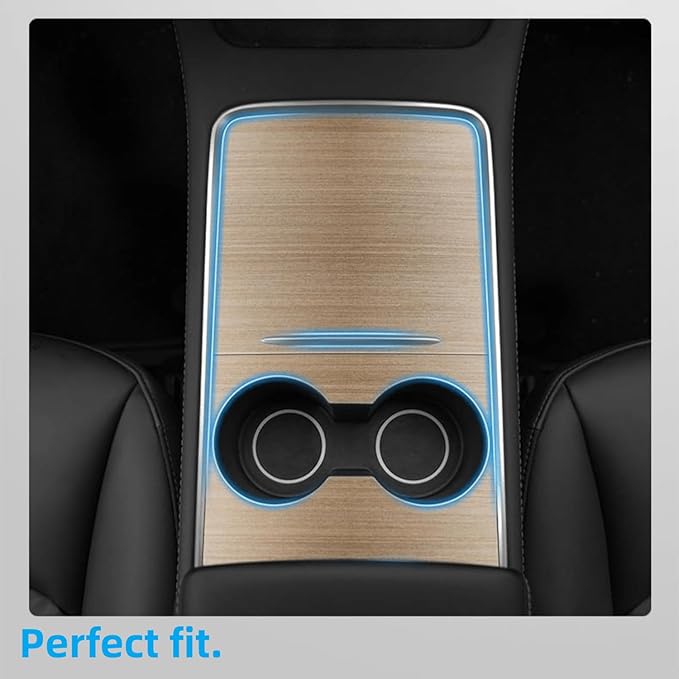 frani Center Console Wrap (Wooden Edition) Designed for Tesla Model 3/Y 2021-2025,Tesla Center Console Cover for Model 3/Y(Not for Model 3 Highland 2024-2025)