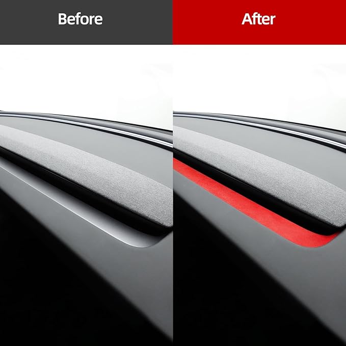 Betterhumz Car Dashboard Panel Trim for Tesla Model 3 M3 Highland 2026 2024 2025 Center Console Front Air Condition Vent Cover Sticker Moulding Tuning Accessories (for Alcantara Red)
