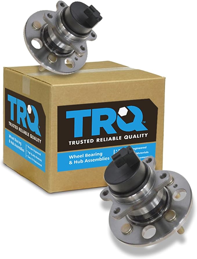 TRQ 2 Piece Rear Wheel Bearing & Hub Assembly Set Compatible with 2006-2011 Hyundai Accent Kia Rio Rio5