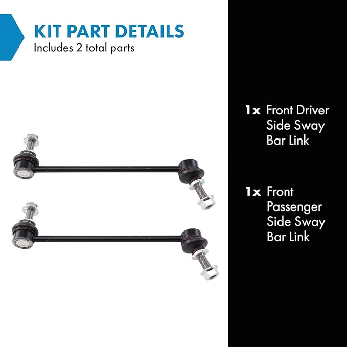 TRQ Front Driver and Passenger Side Sway Bar Link Set 2 Piece Compatible with 2013-2016 Scion FR-S 2013-2020 Subaru BRZ 2022 Subaru BRZ 2017-2020 Toyota 86