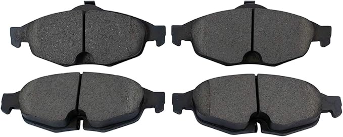TRQ Front Brake Pads Ceramic Hardware Wear Sensor Compatible with 2001-2006 Chrysler Sebring 2001-2006 Dodge Stratus