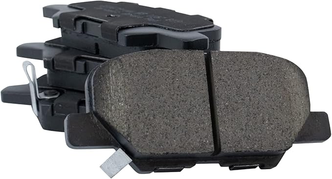 TRQ Rear Brake Pads Ceramic Hardware Wear Sensor Compatible with 2014-2016 Mazda 3 2014-2015 6 2014-2019 Mitsubishi Outlander 2013-2024 Outlander Sport